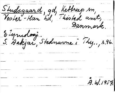Bild på arkivkortet för arkivposten Studsgaard