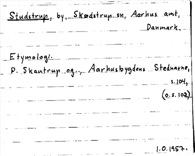 Bild på arkivkortet för arkivposten Studstrup