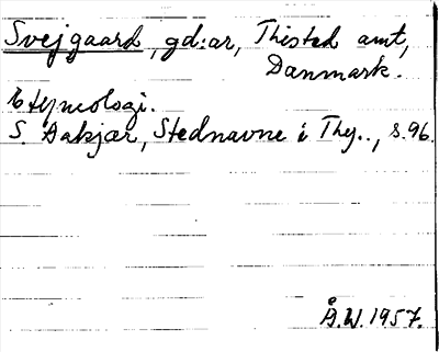 Bild på arkivkortet för arkivposten Svejgaard