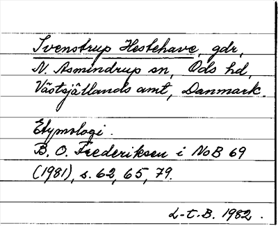 Bild på arkivkortet för arkivposten Svenstrup Hestehave