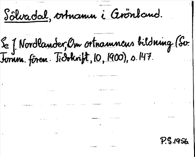 Bild på arkivkortet för arkivposten Sölvadal