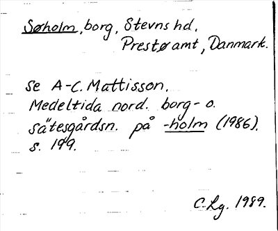 Bild på arkivkortet för arkivposten Søholm