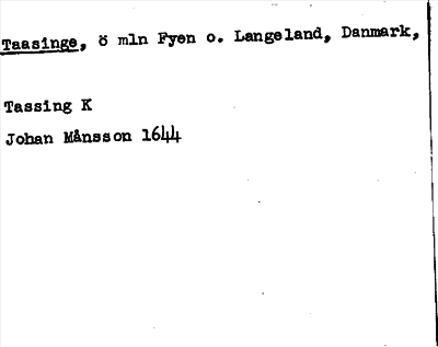 Bild på arkivkortet för arkivposten Taasinge