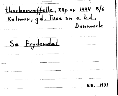 Bild på arkivkortet för arkivposten thorborneffelle, se Frydendal