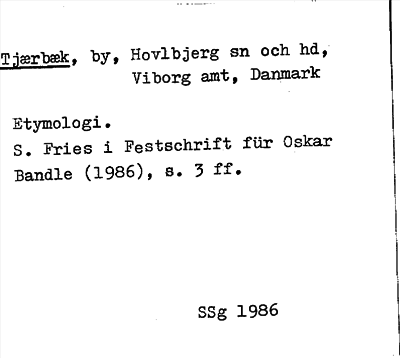 Bild på arkivkortet för arkivposten Tjærbæk