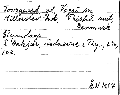 Bild på arkivkortet för arkivposten Tovsgaard