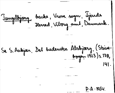 Bild på arkivkortet för arkivposten Tungelbjærg