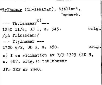 Bild på arkivkortet för arkivposten Tylhamar