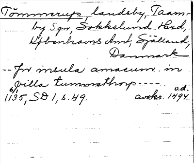 Bild på arkivkortet för arkivposten Tömmerup