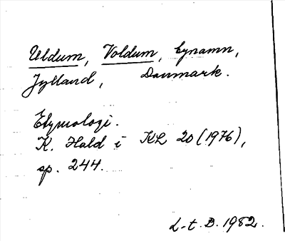 Bild på arkivkortet för arkivposten Uldum, Voldum