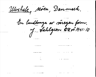 Bild på arkivkortet för arkivposten Ulvshale