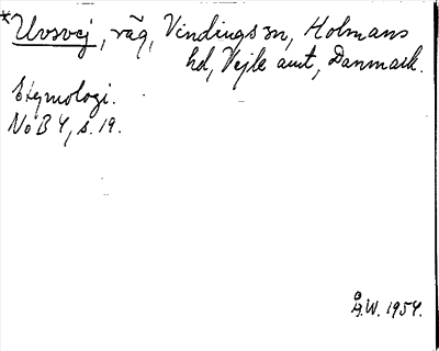 Bild på arkivkortet för arkivposten Uvsvej