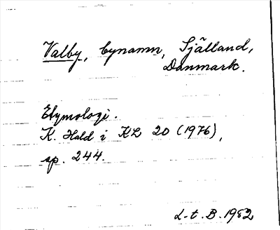 Bild på arkivkortet för arkivposten Valby