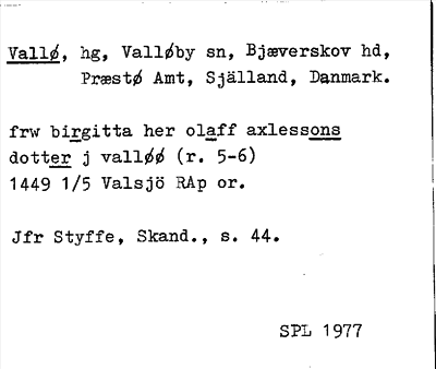 Bild på arkivkortet för arkivposten Vallø