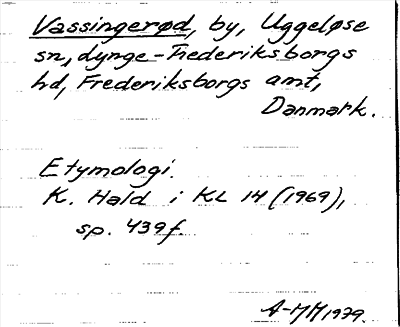 Bild på arkivkortet för arkivposten Vassingerød