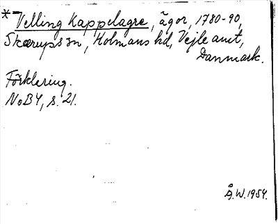 Bild på arkivkortet för arkivposten Velling kappelagre