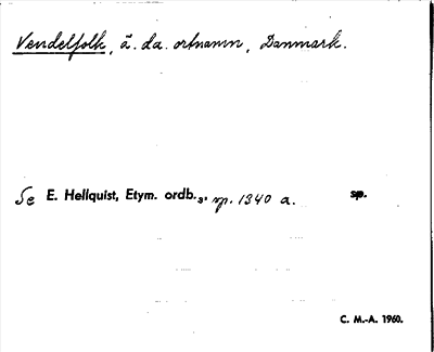 Bild på arkivkortet för arkivposten Vendelfolk