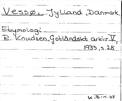Bild på arkivkortet för arkivposten Vessø