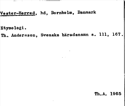 Bild på arkivkortet för arkivposten Vester-Herred
