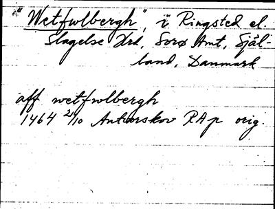 Bild på arkivkortet för arkivposten Wetfwlbergh