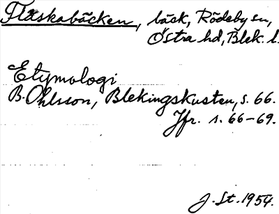 Bild på arkivkortet för arkivposten Fläskabäcken