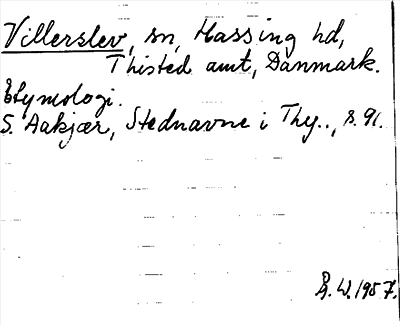 Bild på arkivkortet för arkivposten Villerslev