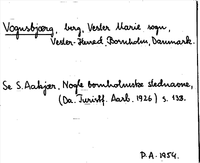 Bild på arkivkortet för arkivposten Vognsbjærg