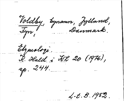 Bild på arkivkortet för arkivposten Voldby