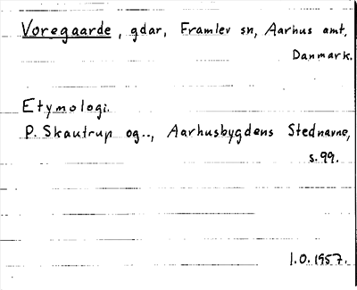 Bild på arkivkortet för arkivposten Voregaarde