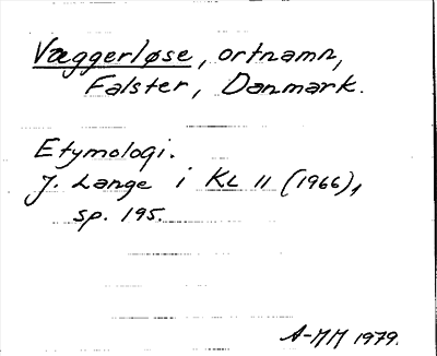 Bild på arkivkortet för arkivposten Væggerløse