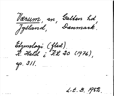 Bild på arkivkortet för arkivposten Værum