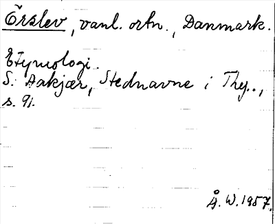 Bild på arkivkortet för arkivposten Örslev