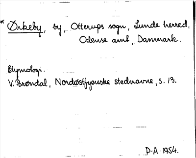 Bild på arkivkortet för arkivposten Ørkeby