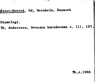 Bild på arkivkortet för arkivposten Øster-Herred