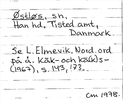Bild på arkivkortet för arkivposten Østløs