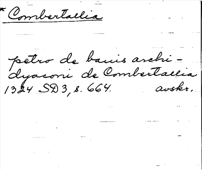 Bild på arkivkortet för arkivposten Combertallia