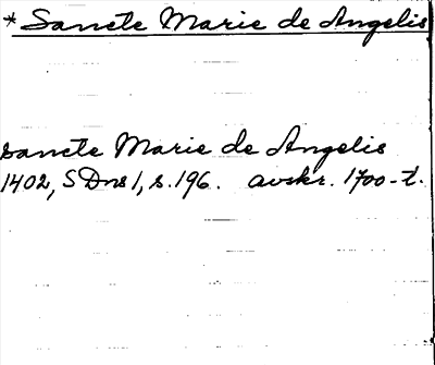 Bild på arkivkortet för arkivposten Sanete Marie de Angelis