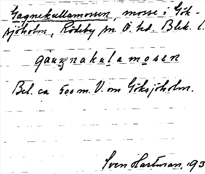 Bild på arkivkortet för arkivposten Gagnekullamossen