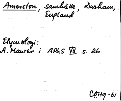 Bild på arkivkortet för arkivposten Amerston