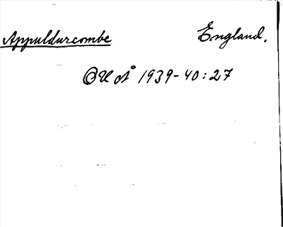 Bild på arkivkortet för arkivposten Appuldurcombe