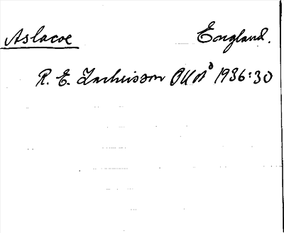 Bild på arkivkortet för arkivposten Aslacoe