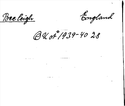 Bild på arkivkortet för arkivposten Beeleigh