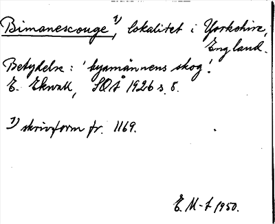 Bild på arkivkortet för arkivposten Bimanescouge