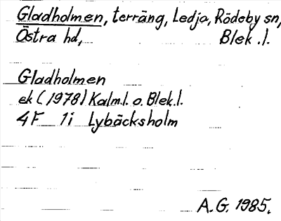 Bild på arkivkortet för arkivposten Gladholmen