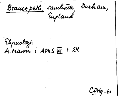 Bild på arkivkortet för arkivposten Braucepeth