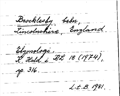 Bild på arkivkortet för arkivposten Brocklesby
