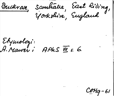 Bild på arkivkortet för arkivposten Buckrase