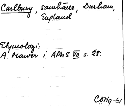 Bild på arkivkortet för arkivposten Carlbury