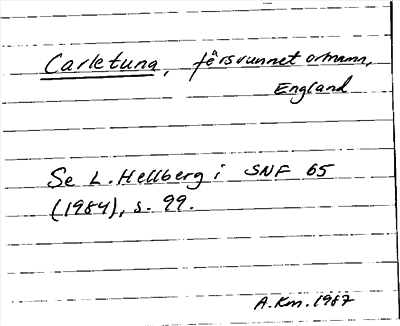 Bild på arkivkortet för arkivposten Carletuna