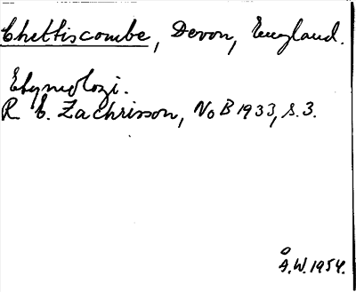 Bild på arkivkortet för arkivposten Chettiscombe